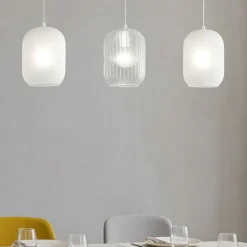 Lampadari Moderni-Top Light Toplight tender lampadario 3 luci vetri bianchi