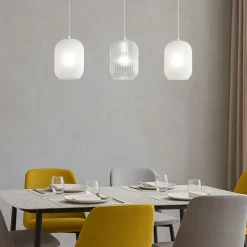 Lampadari Moderni-Top Light Toplight tender lampadario 3 luci vetri bianchi