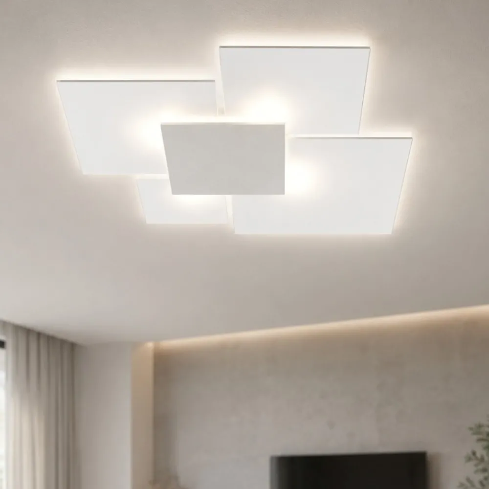 Plafoniere Moderne-Top Light Toplight upgrade plafoniera moderna bianco grigio soggiorno