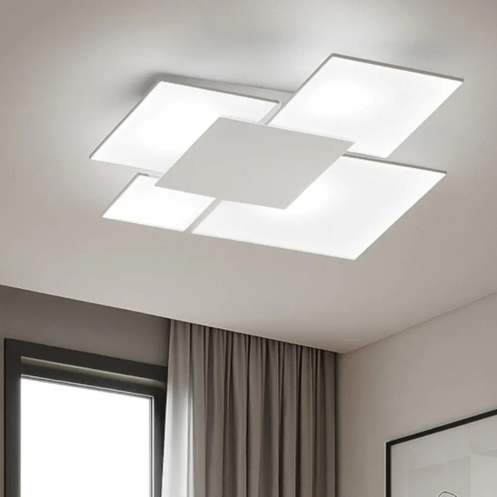 Plafoniere Moderne-Top Light Toplight upgrade plafoniera moderna vetro grigio design quadrata