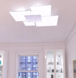 Plafoniere Moderne-Top Light Toplight upgrade plafoniera moderna vetro bianco marrone rettangolare