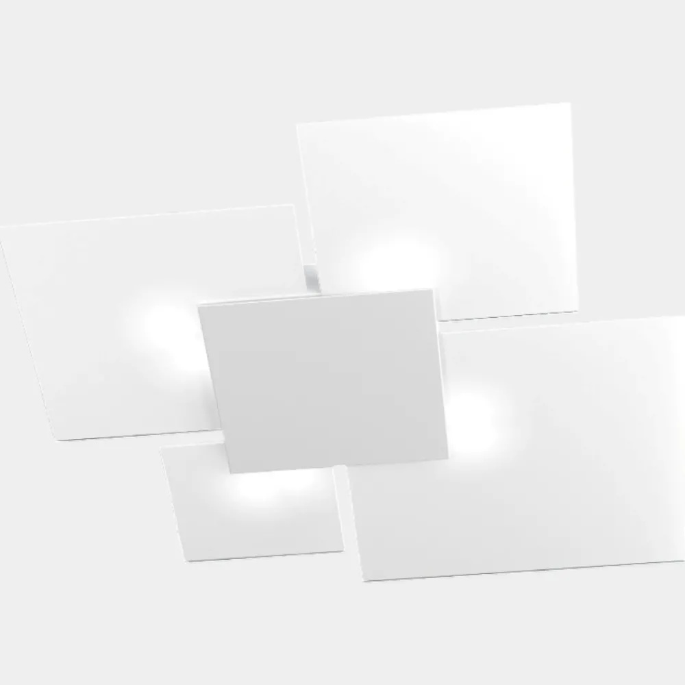 Plafoniere Moderne-Top Light Toplight upgrade plafoniera moderna vetro bianco placca bianca rettangolare