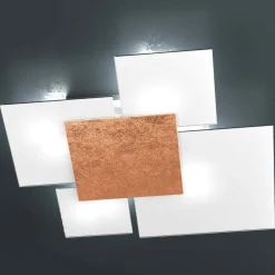 Plafoniere Moderne-Top Light Toplight upgrade plafoniera per camera da letto placca foglia rame