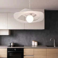 Lampadari Cucina-Top Light Toplight warped 65cm lampadario per cucina moderna bianco