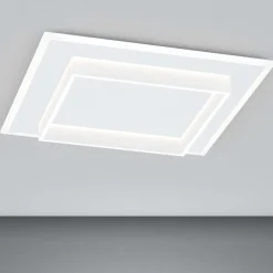 Plafoniere Moderne-Top Light wish bianca grande plafoniera led 58w cct design quadrata