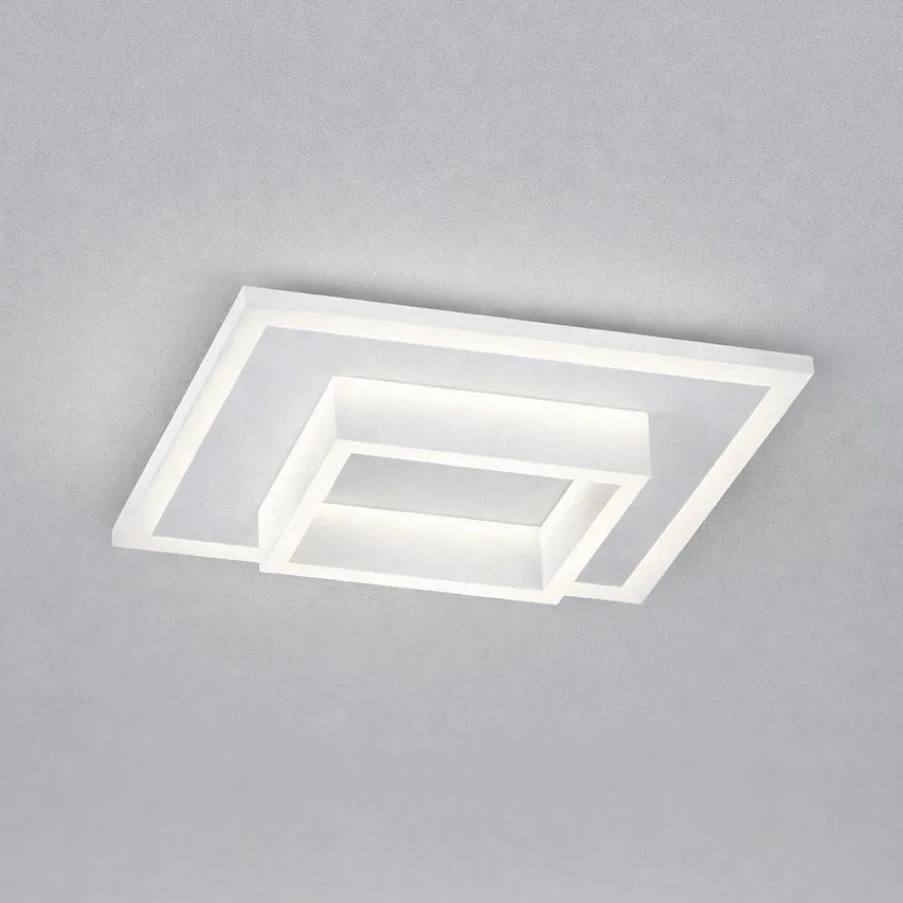 Plafoniere Moderne-Top Light wish plafoniera bianca moderna design quadrato led 29w cct