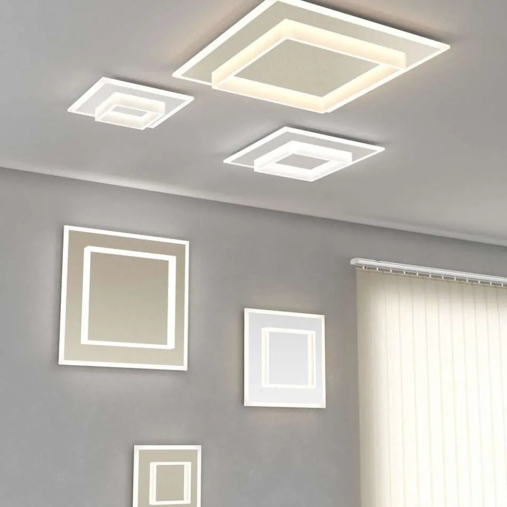 Plafoniere Moderne-Top Light wish plafoniera led 58w cct design quadrato sabbia