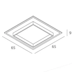 Plafoniere Moderne-Top Light wish plafoniera led 58w cct design quadrato sabbia