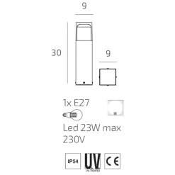 Lampioni Da Giardino-Top Light york lampioncino basso da giardino corten ip54
