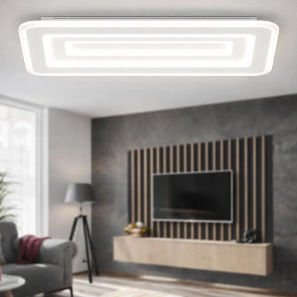 Plafoniere Moderne-Top Light zoom grande plafoniera moderna rettangolare led cct