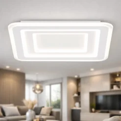Plafoniere Moderne-Top Light zoom plafoniera moderna bianca per soggiorno led 55w cct