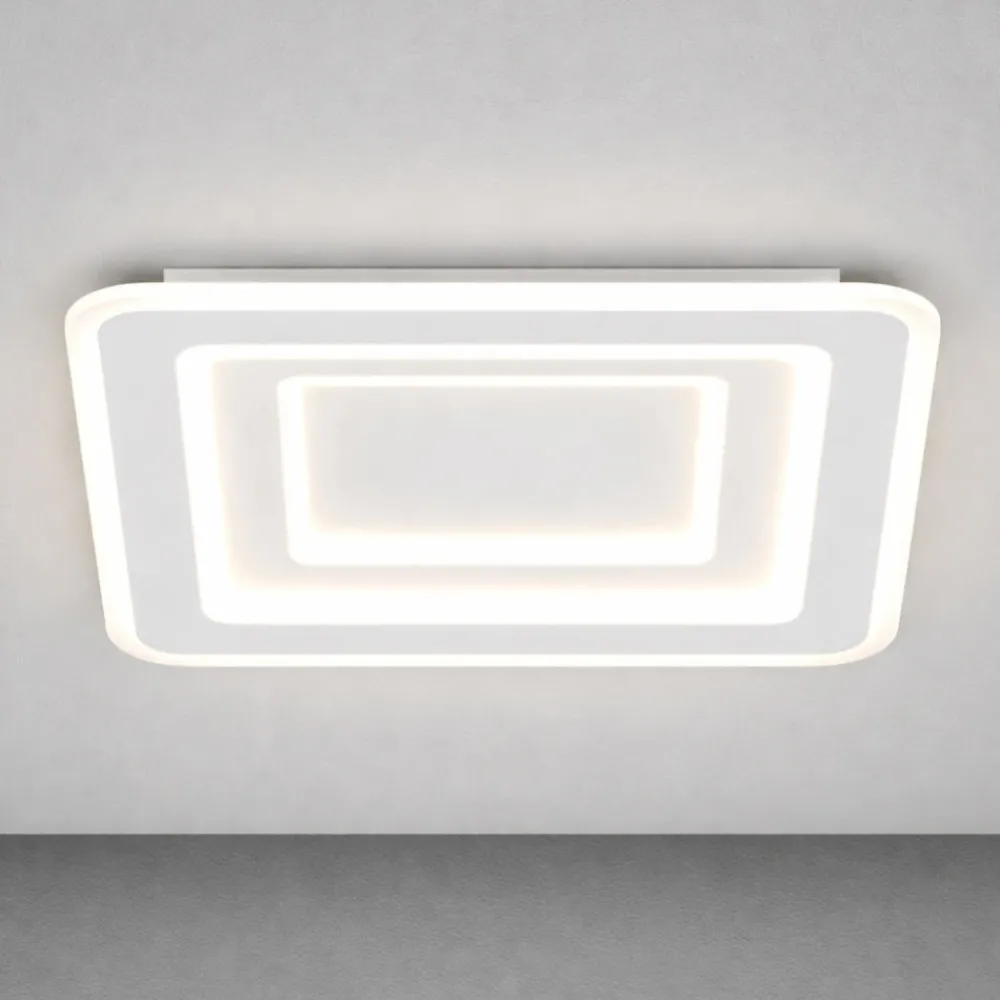 Plafoniere Moderne-Top Light zoom plafoniera moderna bianca per soggiorno led 55w cct