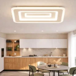 Plafoniere Moderne-Top Light zoom plafoniera rettangolare sabbia per cucina moderna led 42w cct