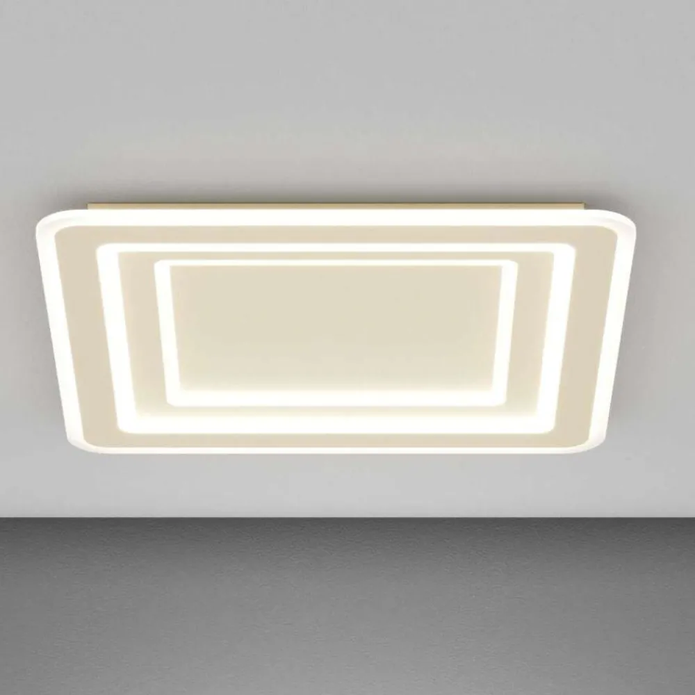 Plafoniere Moderne-Top Light zoom sabbia plafoniera moderna quadrata per soggiorno led 75w cct
