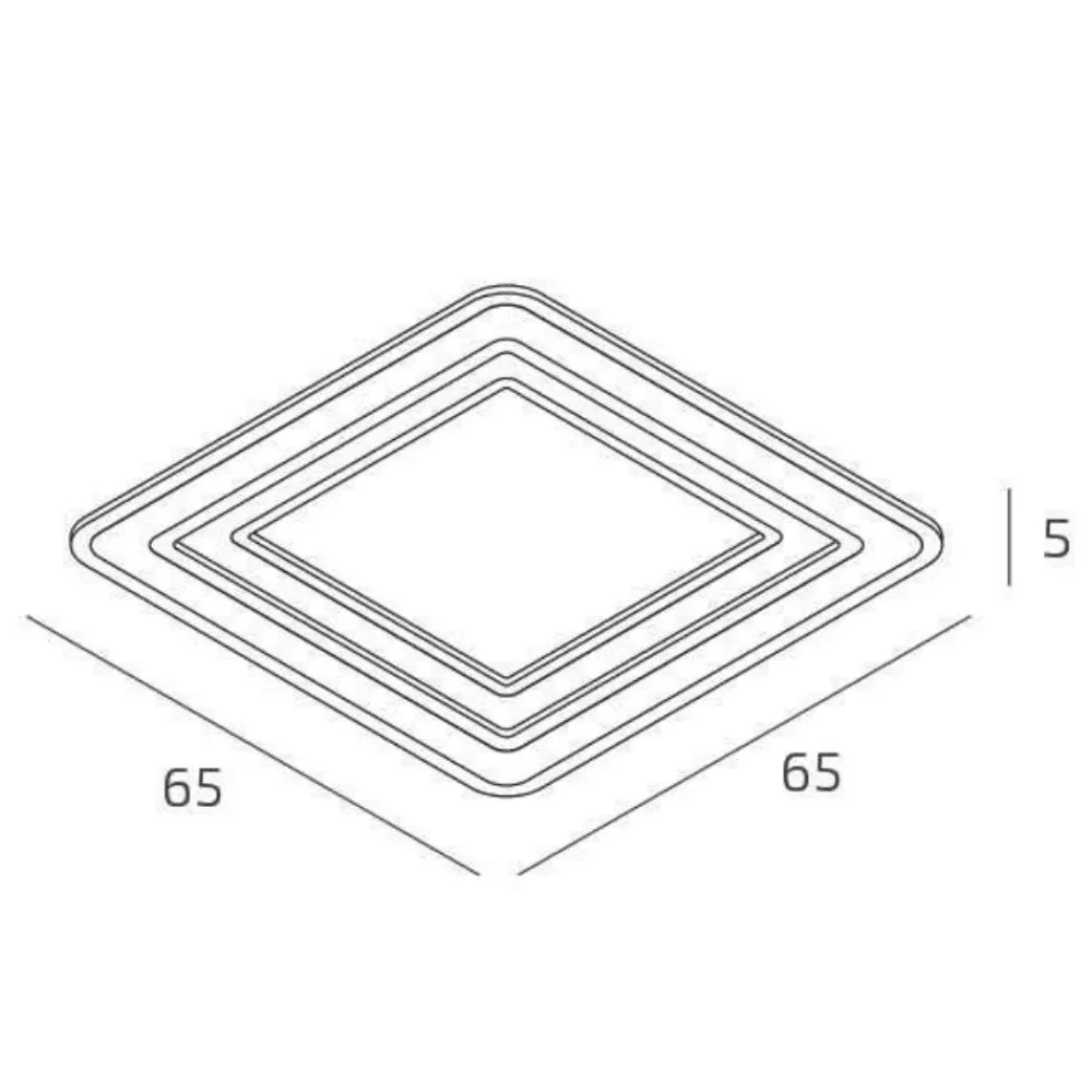 Plafoniere Moderne-Top Light zoom sabbia plafoniera moderna quadrata per soggiorno led 75w cct