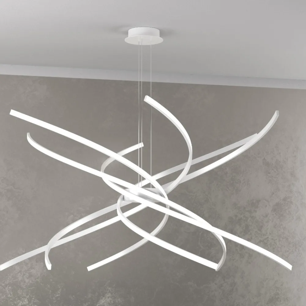 Lampadari Moderni-Top Light Tornado toplight lampadario moderno bianco led 88w 4000k