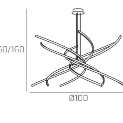 Lampadari Moderni-Top Light Tornado toplight lampadario moderno bianco led 88w 4000k