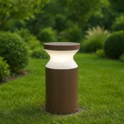Lampioni Da Giardino-Ideal Lux Torre pt1 h22 lampione basso marrone ip65 e27