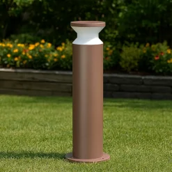 Lampioni Da Giardino-Ideal Lux Torre pt1 h60 lampione da esterno marrone per giardini