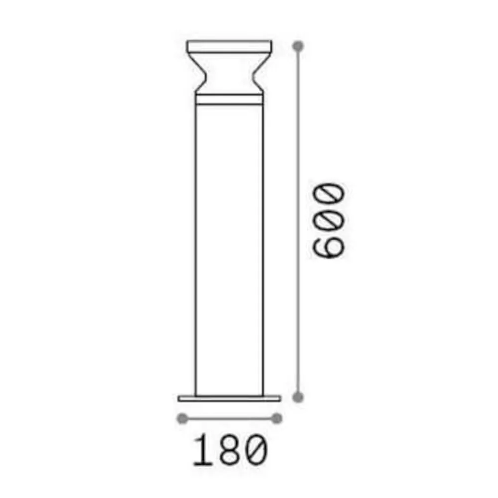 Lampioni Da Giardino-Ideal Lux Torre pt1 h60 lampione da esterno marrone per giardini