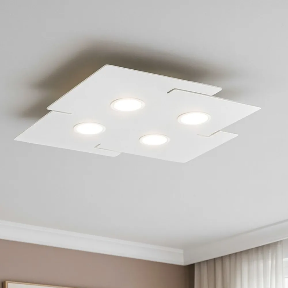 Plafoniere Moderne-Ideal Lux Totem pl4 plafoniera moderna bianca