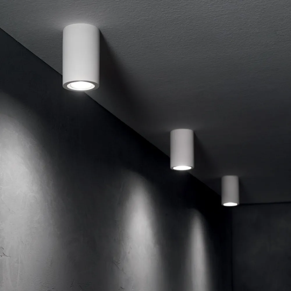 Faretti Da Soffitto-Ideal Lux Tower pl1 round faretto bianco cilindro