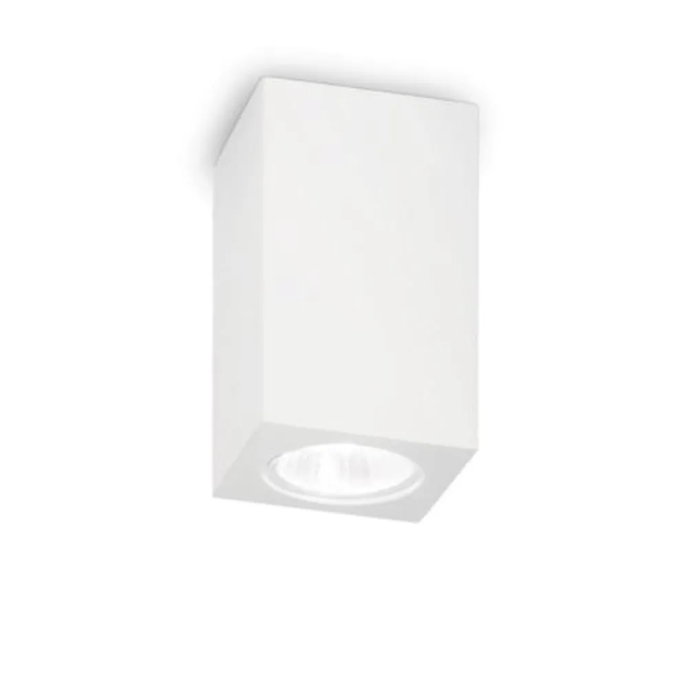 Faretti Da Soffitto-Ideal Lux Tower pl1 square faretto da soffitto squadrato gesso bianco