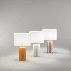 Lampade Da Tavolo-Perenz Illuminazione Tribale perenz lampada da tavolo marrone paralume tessuto bianco