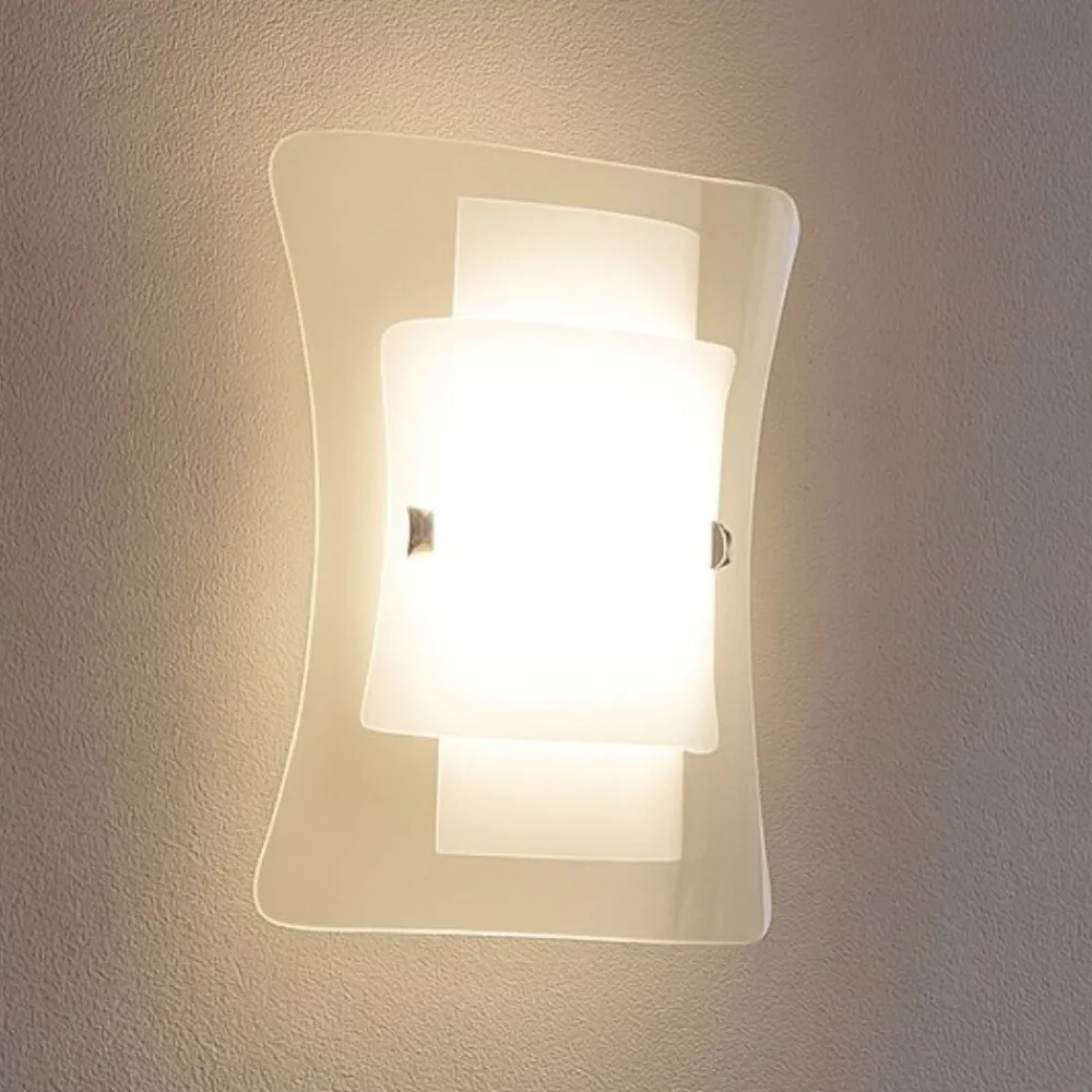 Applique Da Parete-Ideal Lux Triplo ap1 applique lampada da parete triplo vetro bianco