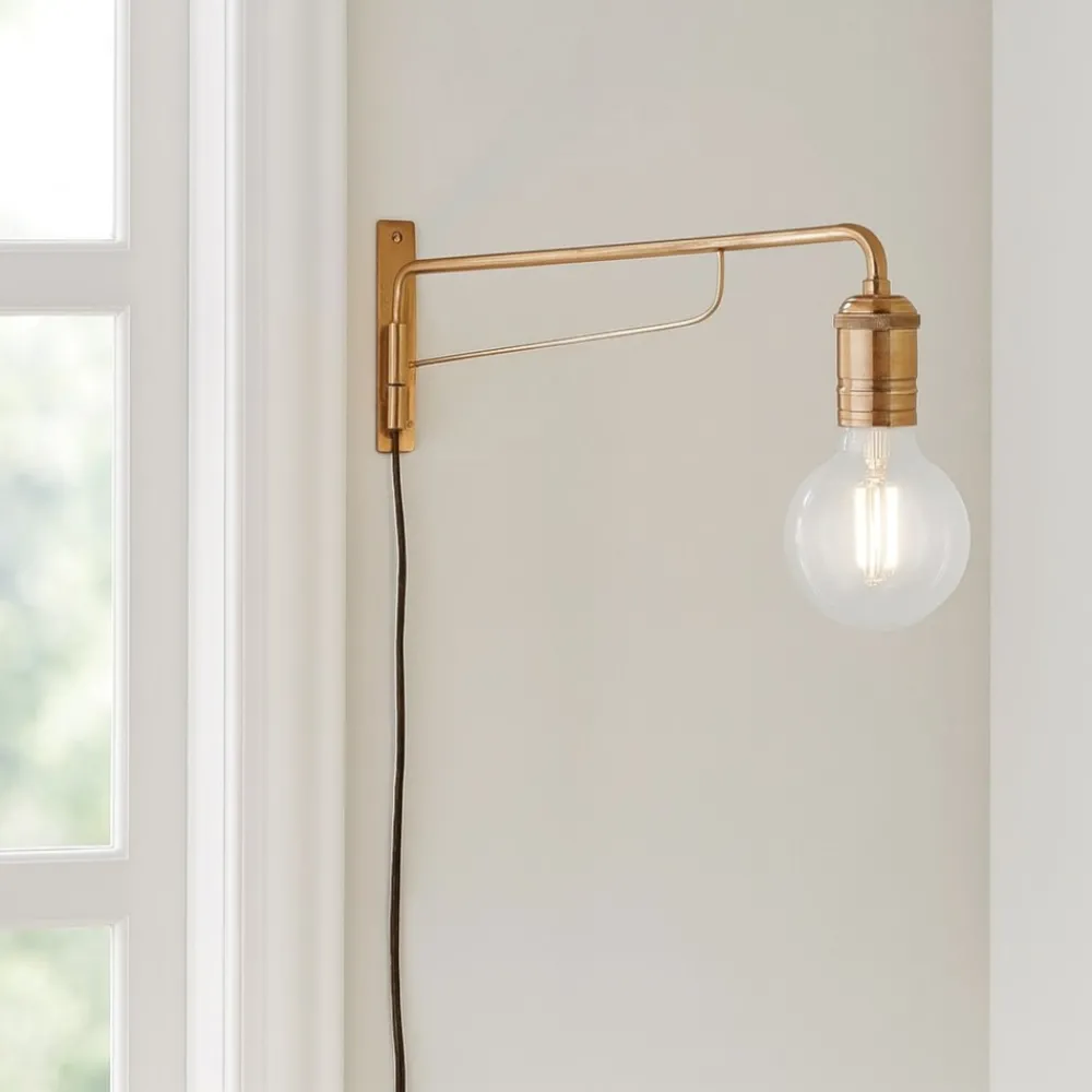 Applique Da Parete-Ideal Lux Triumph ap1 applique ottone orientabile