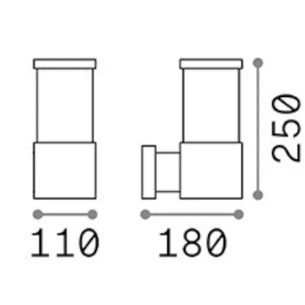 Applique Da Esterno-Ideal Lux Tronco ap1 applique da esterno antracite vetro pirex ip44