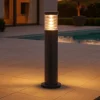 Lampioni Da Giardino-Ideal Lux Tronco pt1 h60 paletto nero tubolare 6 da giardino ip65