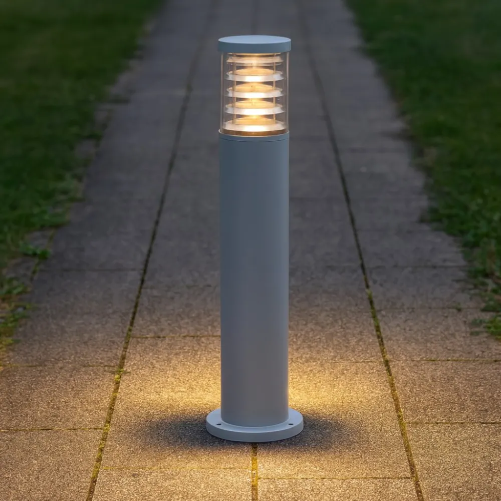 Lampioni Da Giardino-Ideal Lux Tronco pt1 h60 lampioncino paletto grigio da giardino ip65