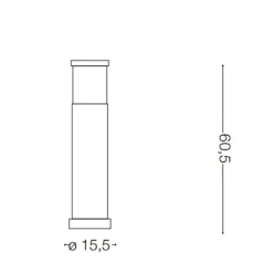 Lampioni Da Giardino-Ideal Lux Tronco pt1 h60 lampione marrone da giardino ip65