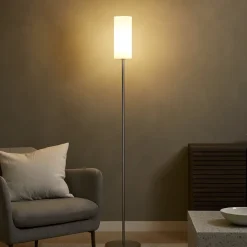 Lampade Da Terra-Eglo Troy 3 piantana in vetro bianco moderna