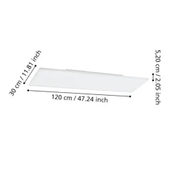 Plafoniere Moderne-Eglo Turcona plafoniera led 120x30 38w tricolor rettangolare