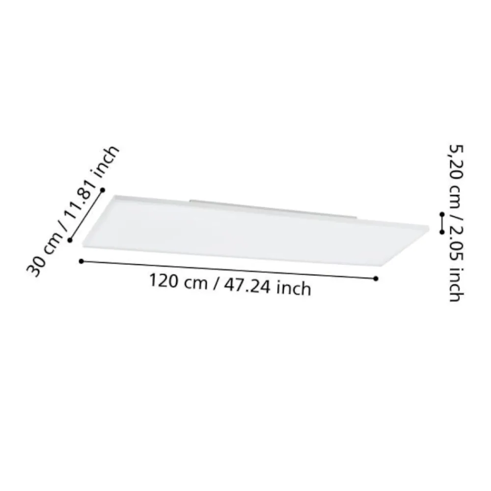 Plafoniere Moderne-Eglo Turcona plafoniera led 120x30 38w tricolor rettangolare