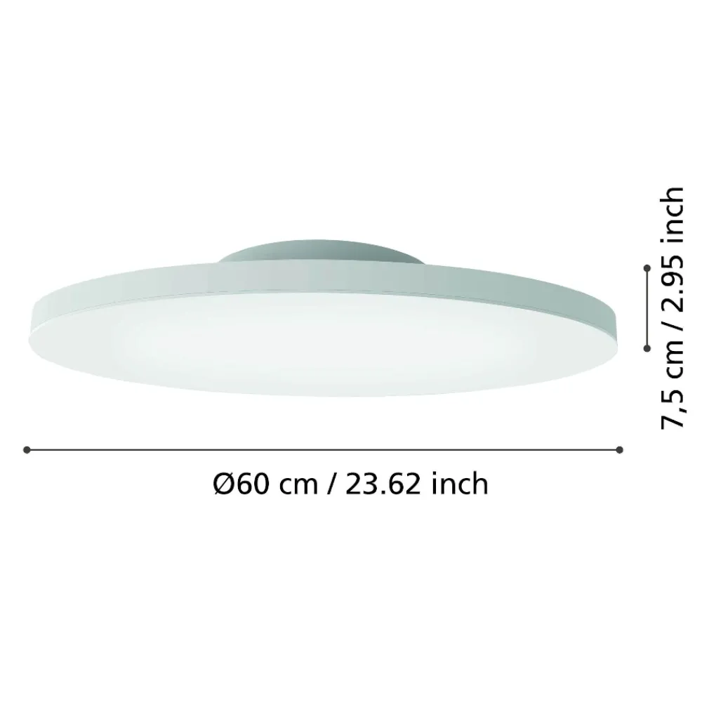Plafoniere Moderne-Eglo Turcona z plafoniera moderna tonda led rgb da 2700k a 6500k controllo remoto app