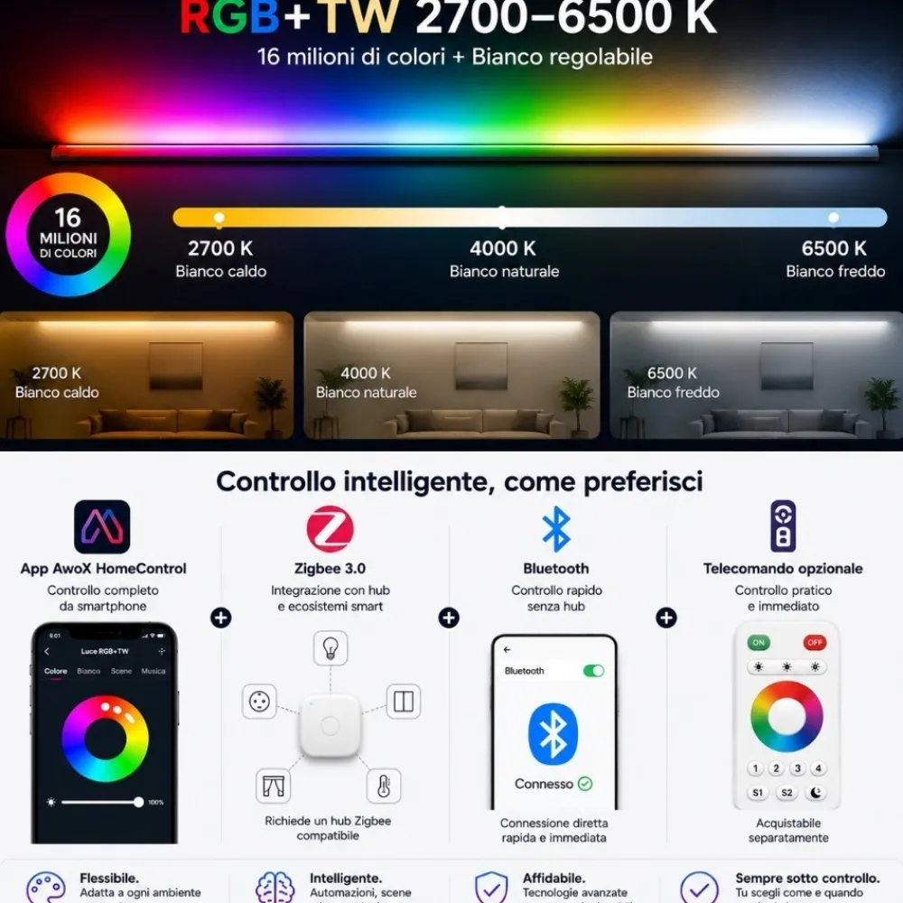 Plafoniere Moderne-Eglo Turcona z plafoniera smart led rgb da 2700k a 6500k controllo remoto app