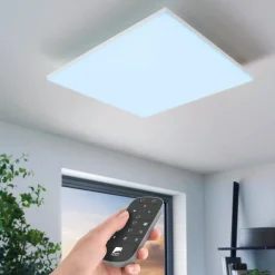 Plafoniere Moderne-Eglo Turcona z plafoniera smart led rgb da 2700k a 6500k controllo remoto app