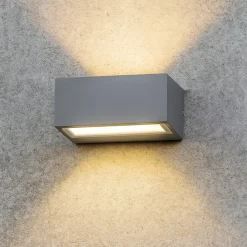 Applique Da Esterno-Ideal Lux Twin ap1 applique da esterno g9 grigio ip44