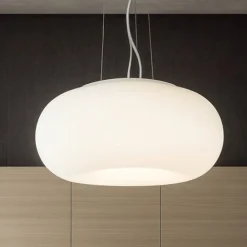Lampadari Cucina-Ideal Lux Ulisse sp3 d42 lampadario da cucina vetro bianco