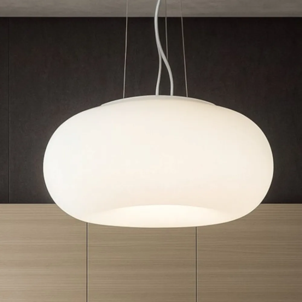 Lampadari Cucina-Ideal Lux Ulisse sp3 d42 lampadario da cucina vetro bianco
