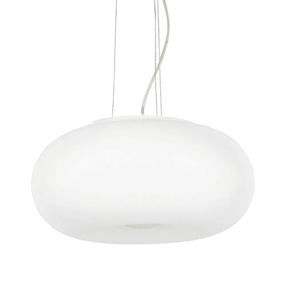 Lampadari Cucina-Ideal Lux Ulisse sp3 d42 lampadario da cucina vetro bianco
