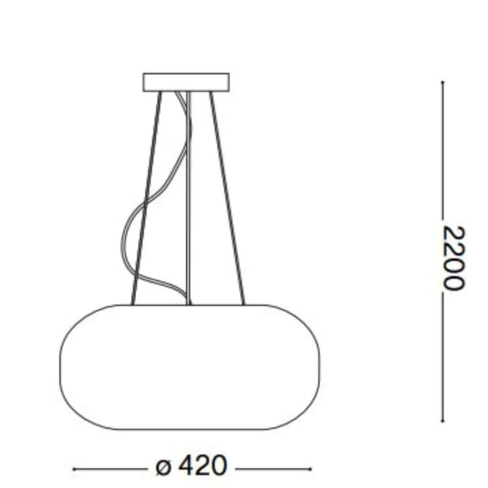 Lampadari Cucina-Ideal Lux Ulisse sp3 d42 lampadario da cucina vetro bianco