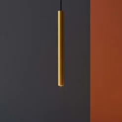 Lampade A Sospensione-Ideal Lux Ultrathin sp d040 round lampada a sospensione oro led