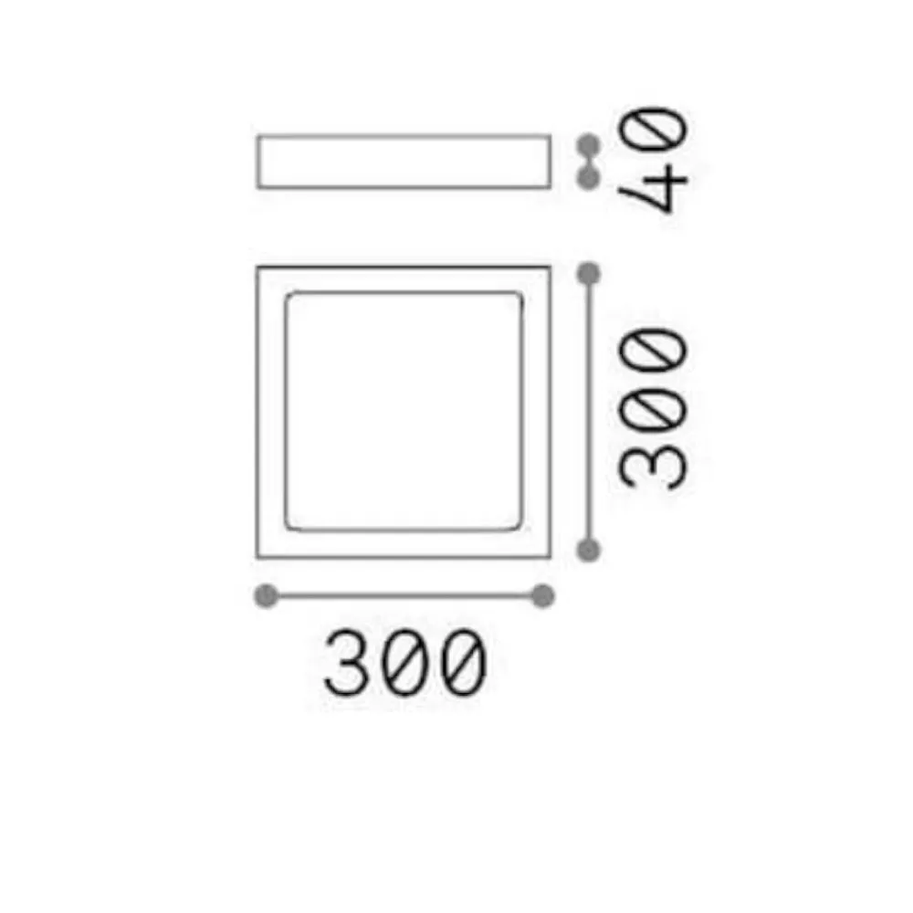 Plafoniere Moderne-Ideal Lux Universal pl d30 square plafoniera per cucina 24w 3000k bianca