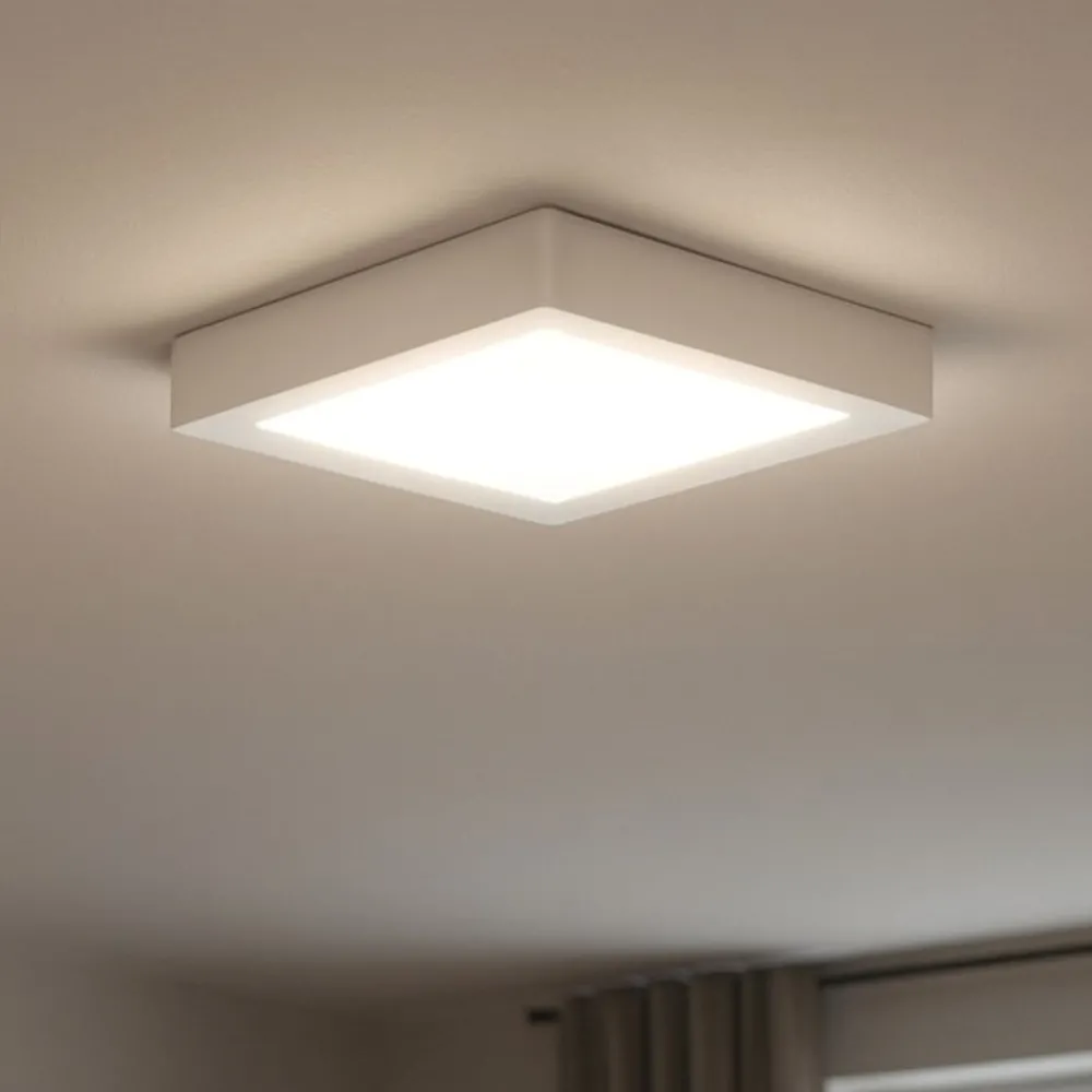 Plafoniere Moderne-Ideal Lux Universal pl d17 square plafoniera da cucina 4000k quadrata bianca