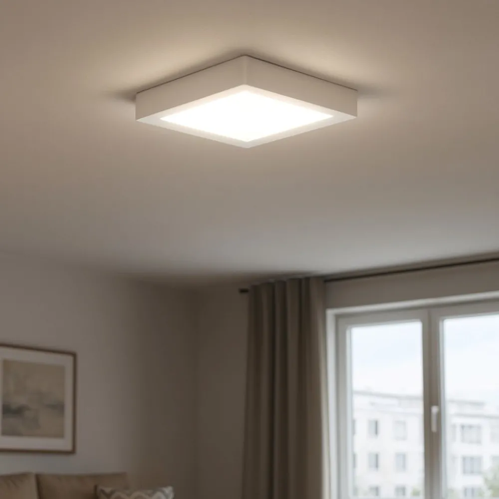 Plafoniere Moderne-Ideal Lux Universal pl d17 square plafoniera da cucina 4000k quadrata bianca