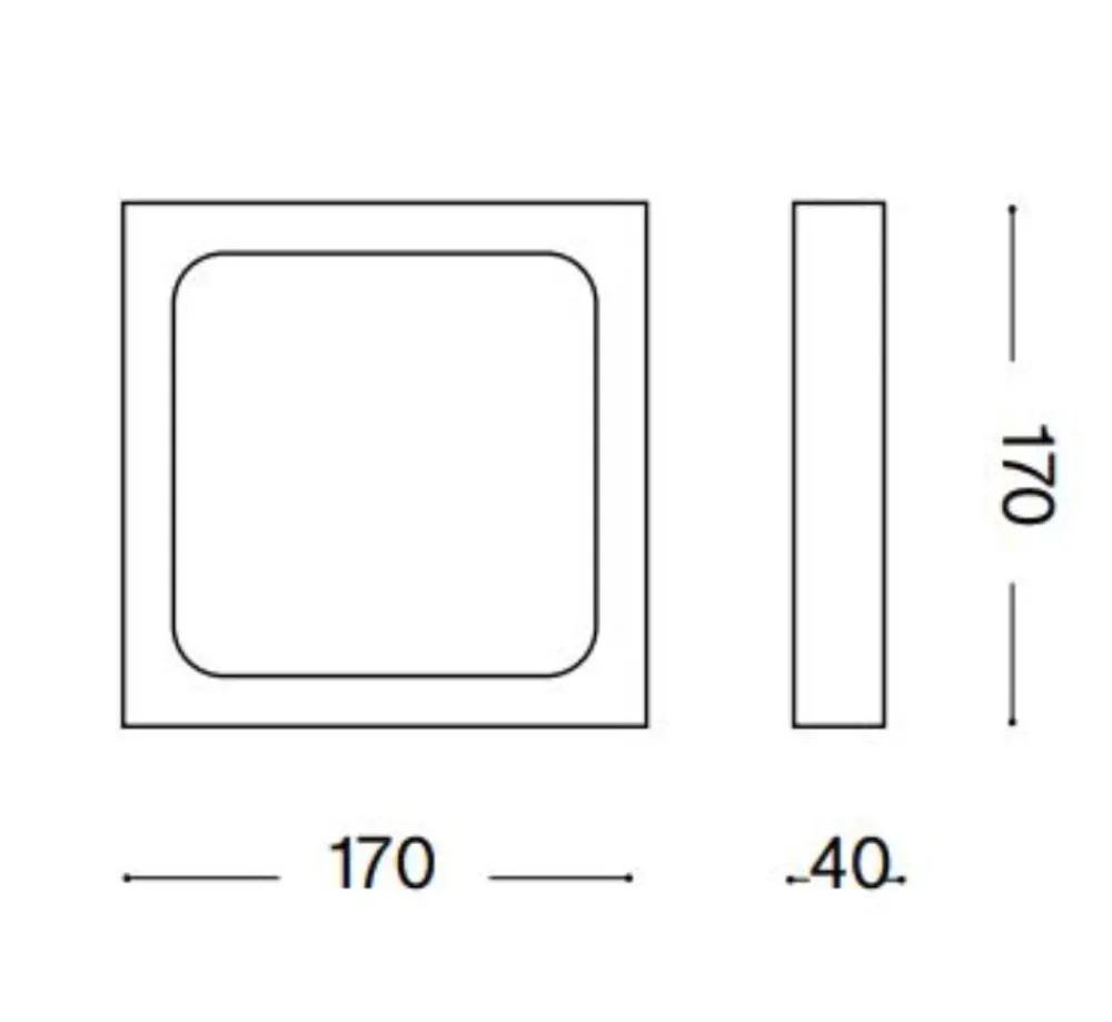 Plafoniere Moderne-Ideal Lux Universal pl d17 square plafoniera da cucina 4000k quadrata bianca
